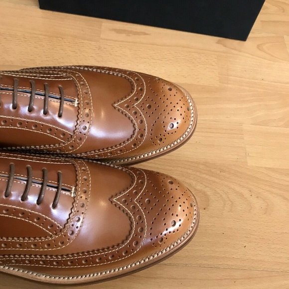 Grenson Tim Little Bumble BEE Tan Leather Brogue Shoes main image 11